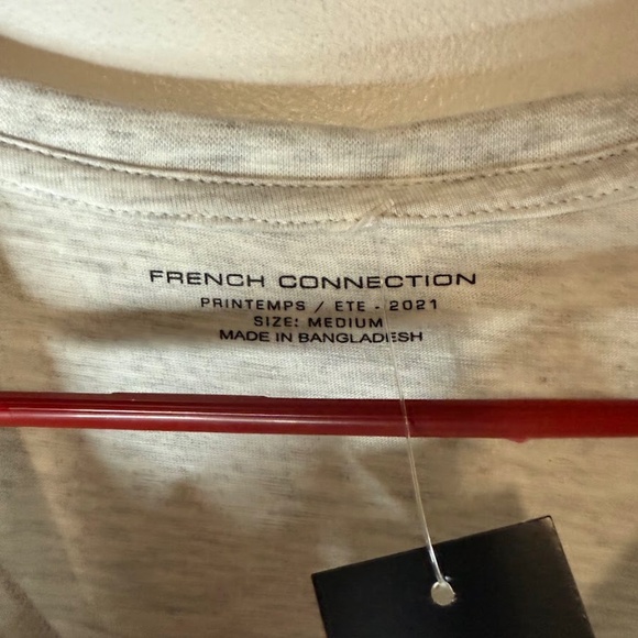 NWT French Connection ALL YOU NEED IS LOVE Embroidered T-Shirt - Picture 4 of 5